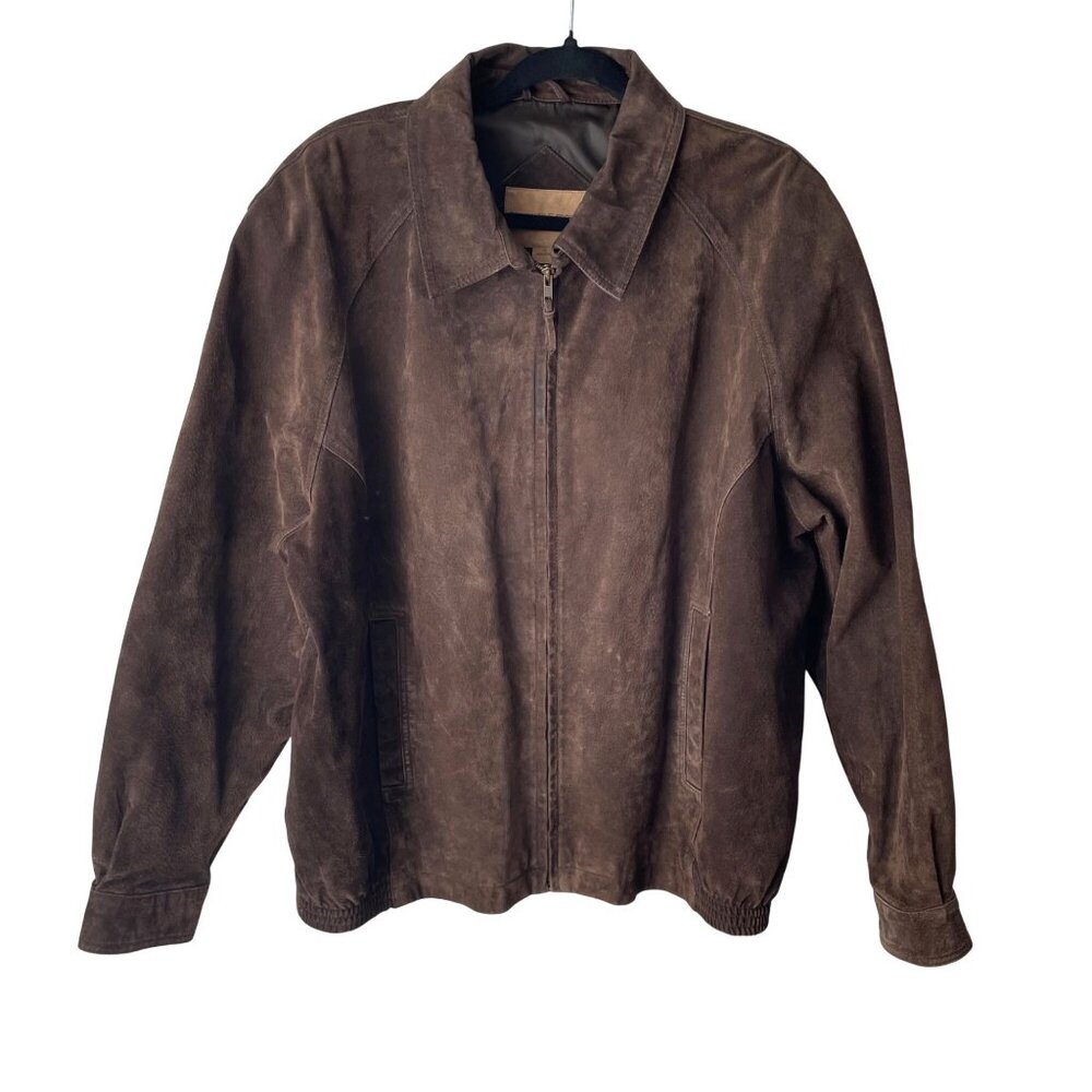 Preswick & Moore Brown Leather Jacket Size XL Mens Outerwear Liner Inner Pockets